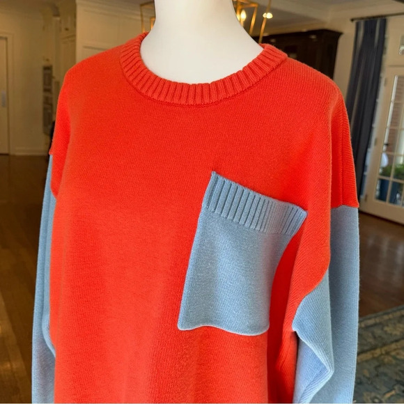 DOLAN For Anthropologie Women’s Colorblock Crewneck Sweater Size L - Picture 2 of 10